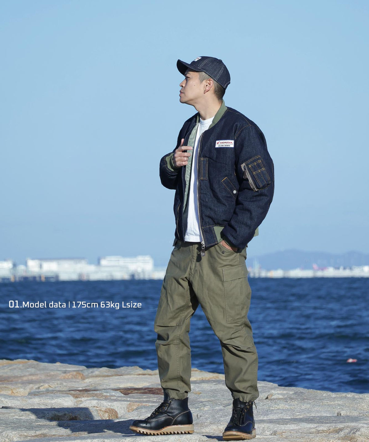 Honda × Kojima Genes Denim MA-1 FLIGHT JACKET