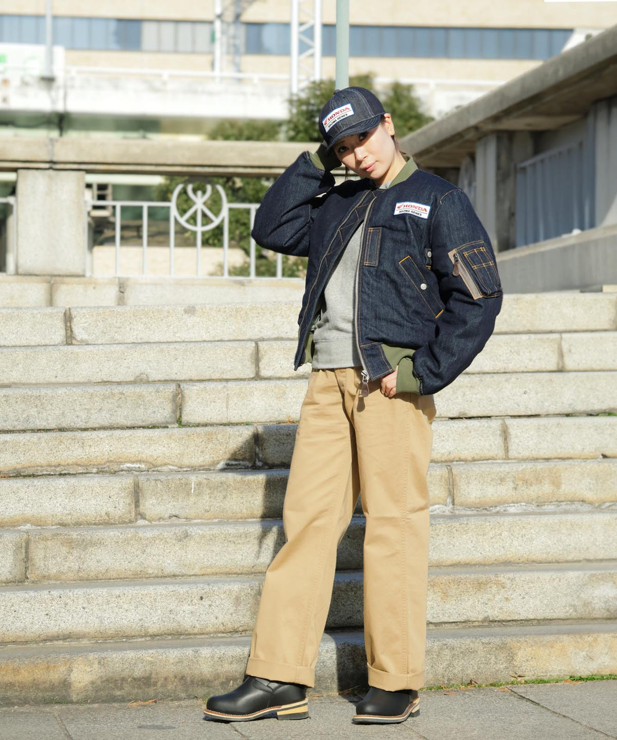 Honda × Kojima Genes Denim MA-1 FLIGHT JACKET