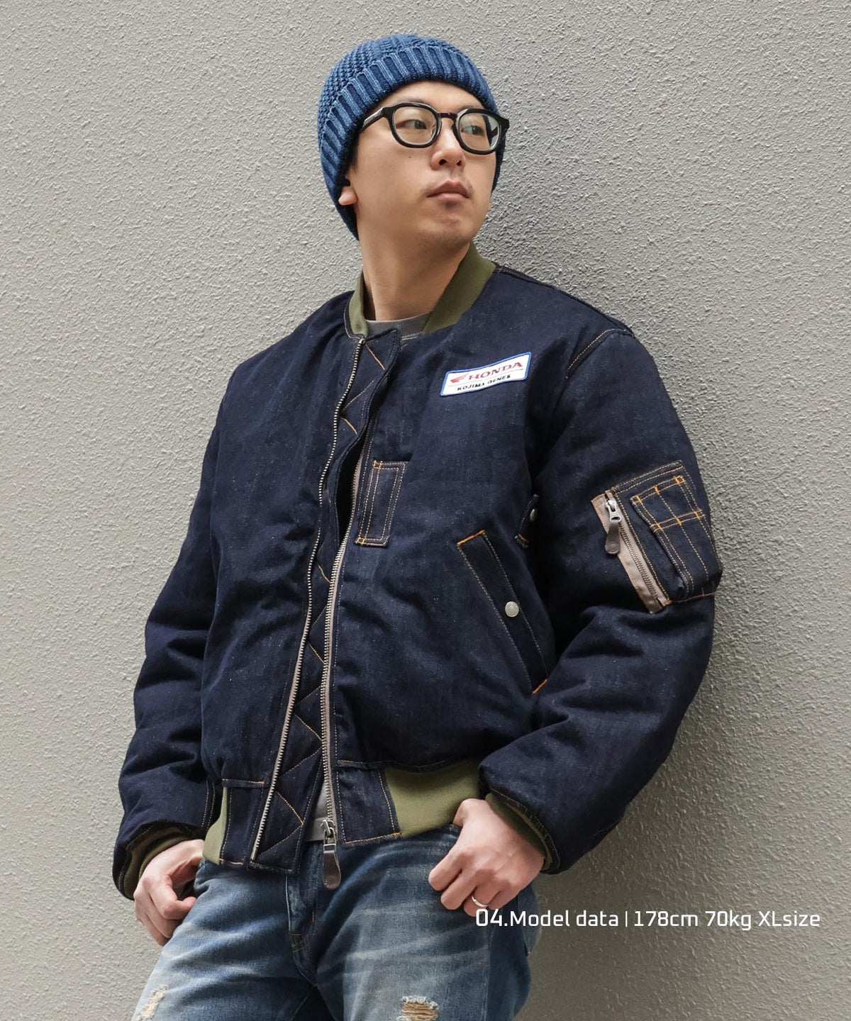 Honda × Kojima Genes Denim MA-1 FLIGHT JACKET