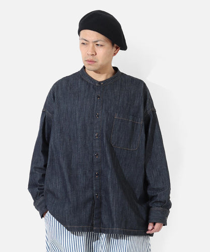 Big Silhouette No Collar Shirt by LELAX
