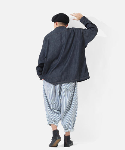 Big Silhouette No Collar Shirt by LELAX