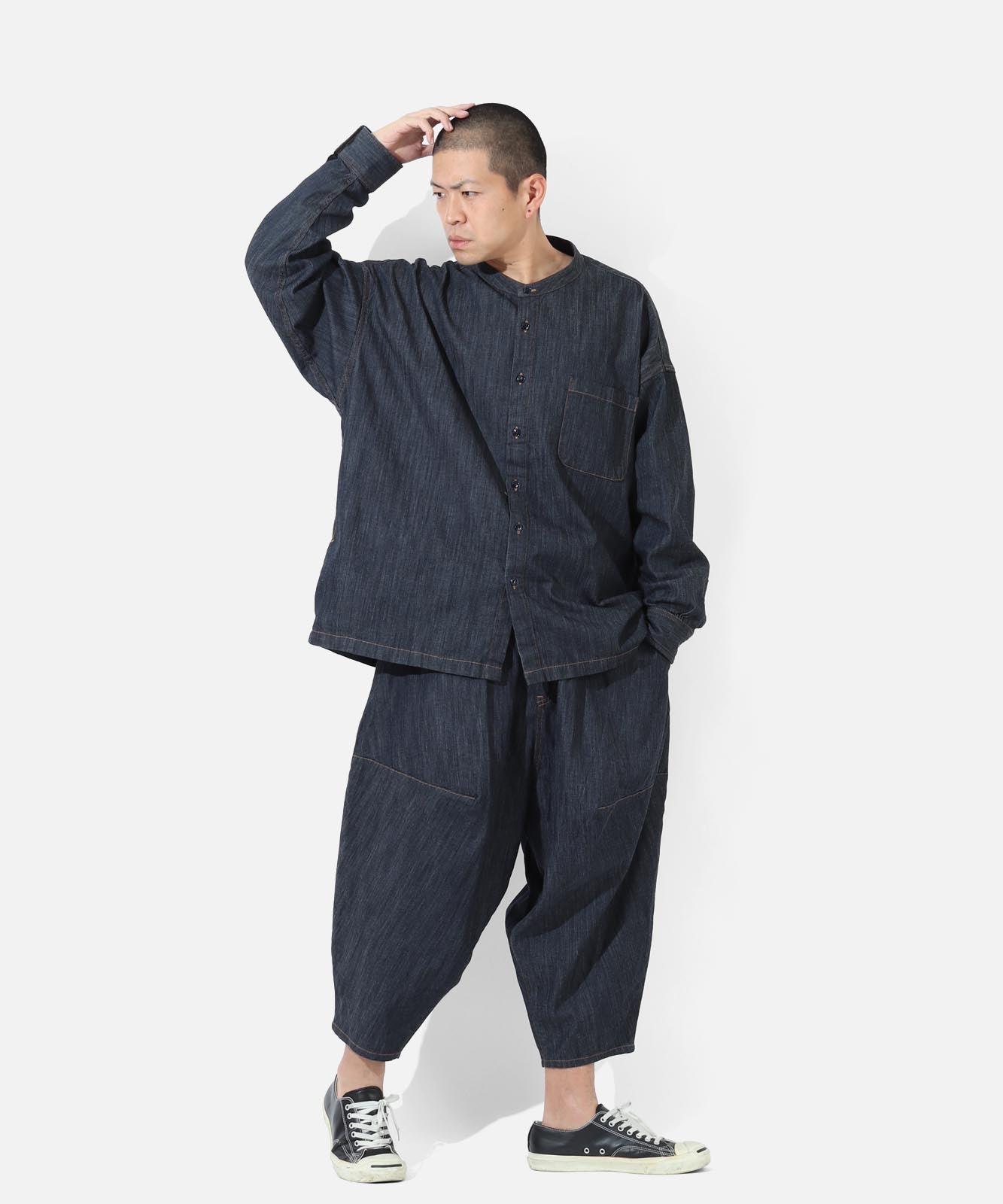 Big Silhouette No Collar Shirt by LELAX