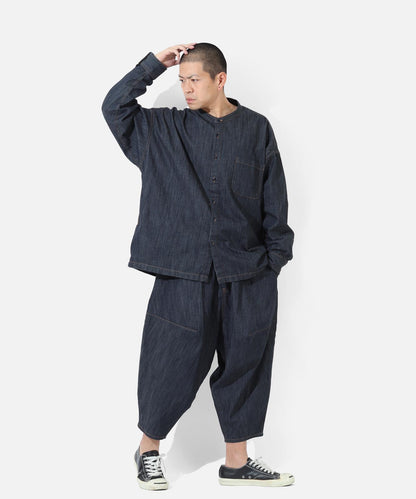 Big Silhouette No Collar Shirt by LELAX