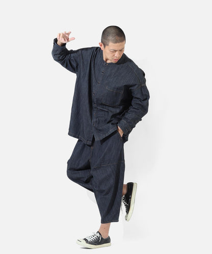 Big Silhouette No Collar Shirt by LELAX