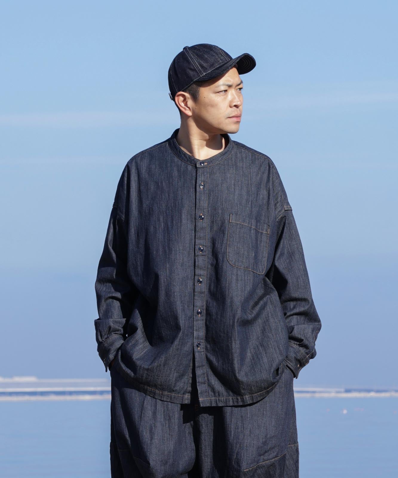 Big Silhouette No Collar Shirt by LELAX