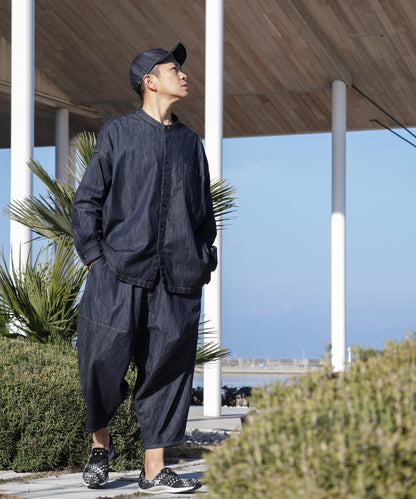 Big Silhouette No Collar Shirt by LELAX
