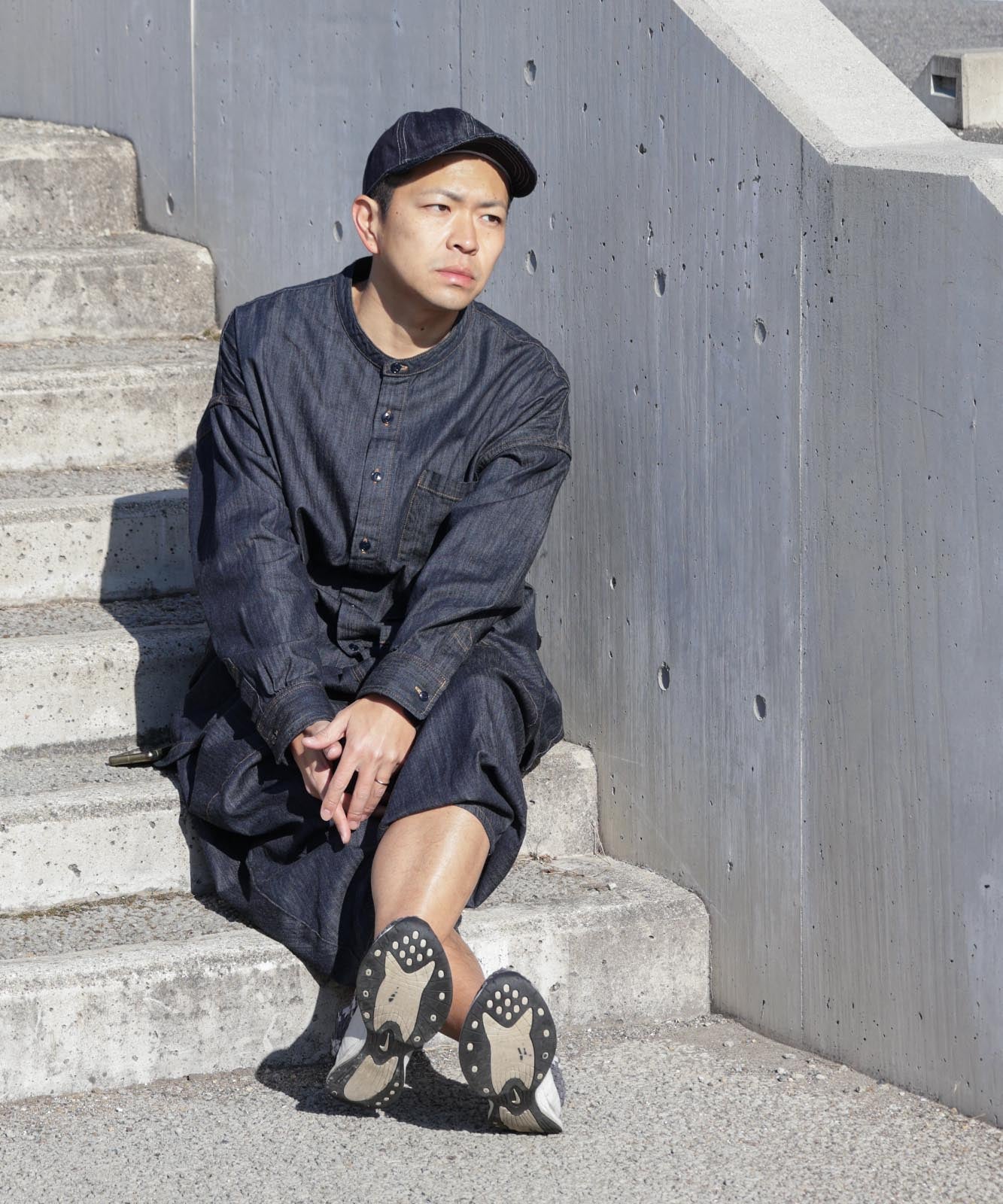 Big Silhouette No Collar Shirt by LELAX