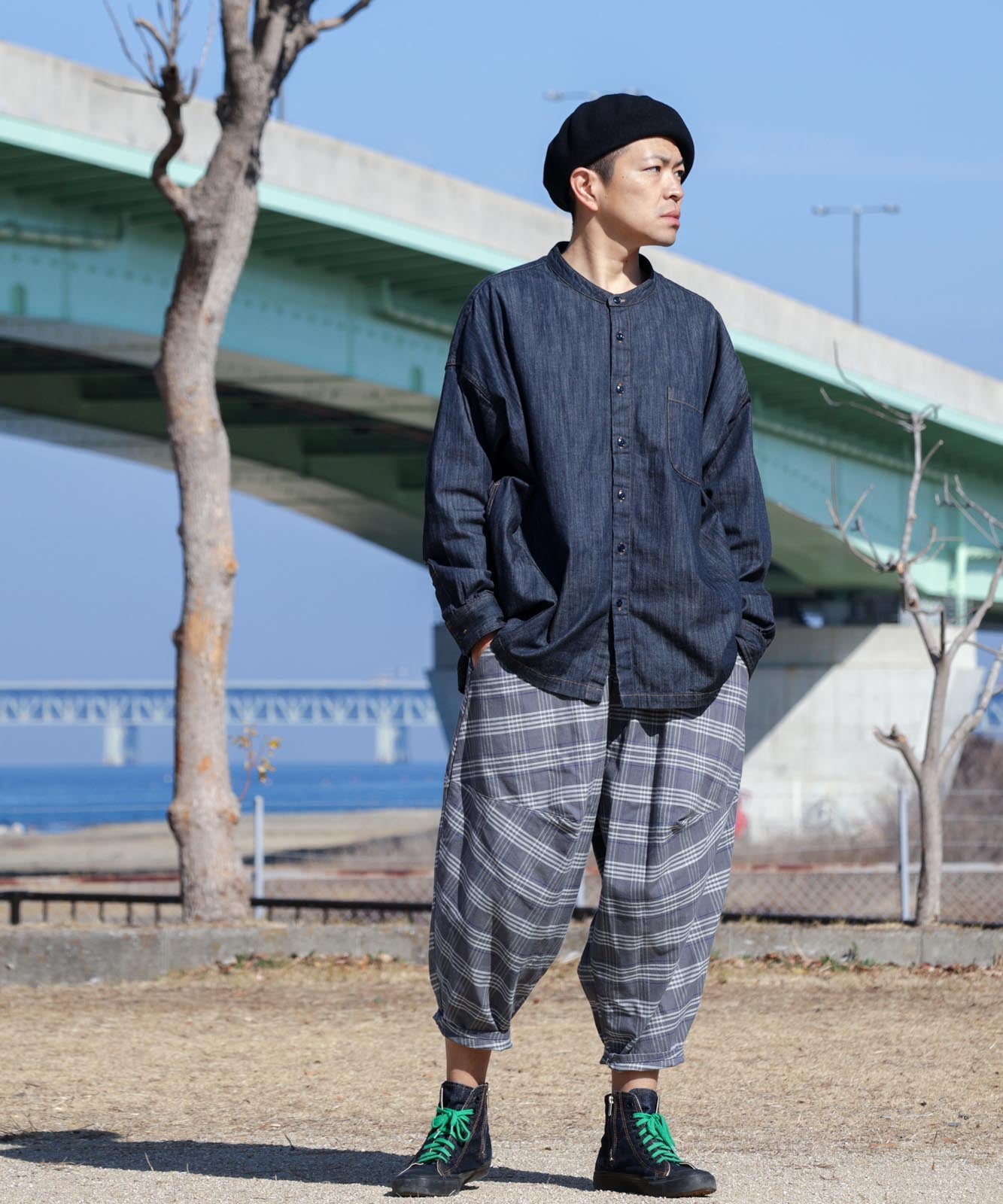 Big Silhouette No Collar Shirt by LELAX
