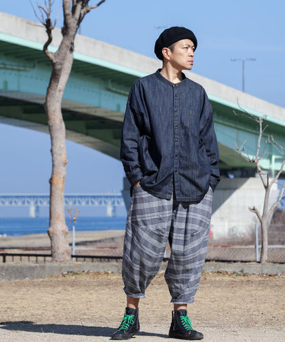 Big Silhouette No Collar Shirt by LELAX