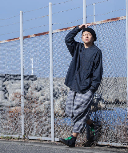 Big Silhouette No Collar Shirt by LELAX