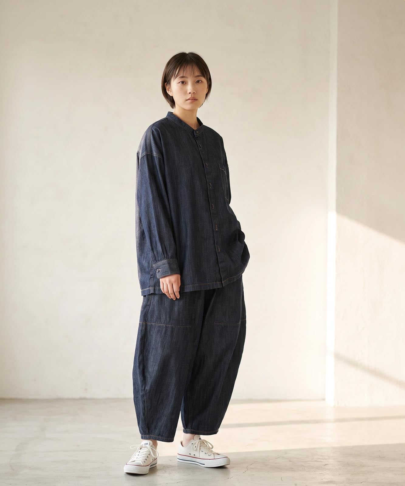Big Silhouette No Collar Shirt by LELAX