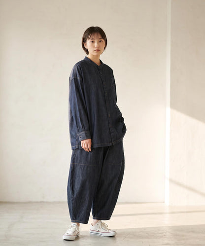 Big Silhouette No Collar Shirt by LELAX