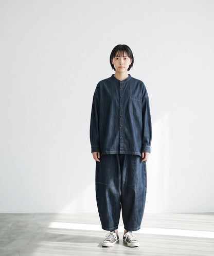 Big Silhouette No Collar Shirt by LELAX
