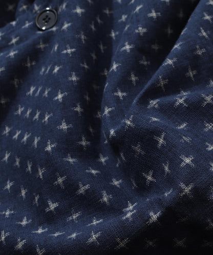 Kasuri Jyumonji Drape Coat by LELAX